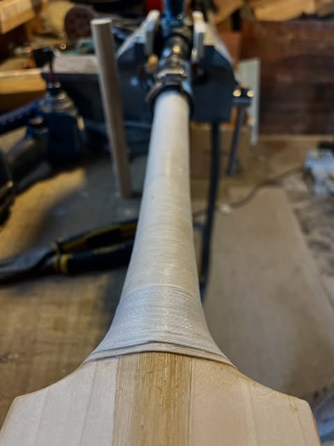 Freshly rebound bat handle